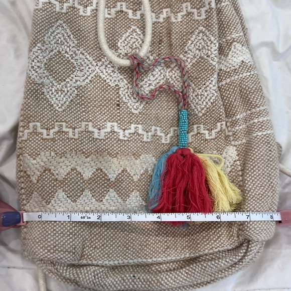 ZARA | Kids Embroidered Drawstring Bucket Backpack, 100% Cotton - Picture 5 of 6